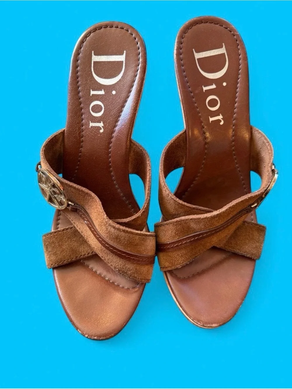Christian Dior Brown Vintage Collector Suede Platform Heels